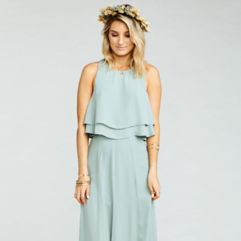 Show Me Your Mumu silver sage crisp king crop top